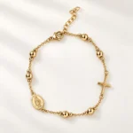 Pulseira com Medalha da Nossa Senhora e Cruz - Image 3